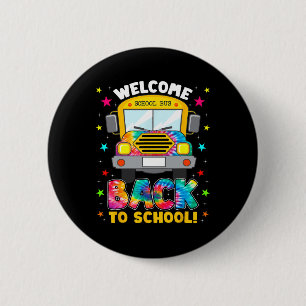 Macaron Rond 5 Cm Retourner À L'École Fun Outfit School Bus Driver