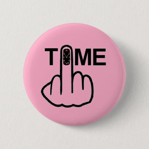 Macaron Rond 5 Cm Retourner l'heure du bouton