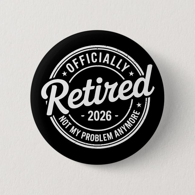 Macaron Rond 5 Cm Retraité 2026 Plus Mon Problème Retraite (Devant)