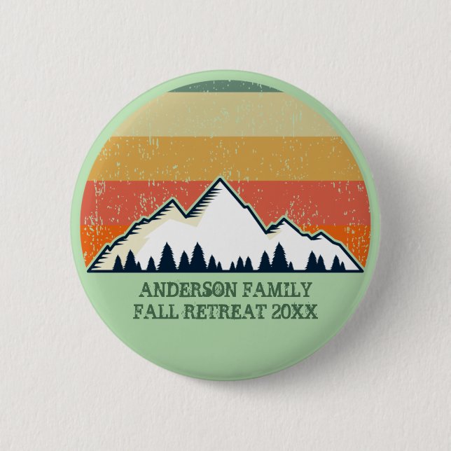 Macaron Rond 5 Cm Retraite d'automne personnalisée Sunset Mountain P (Devant)