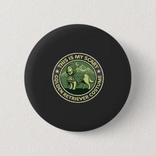 Macaron Rond 5 Cm Retriever doré Halloween C'est mon Épouvantable_1