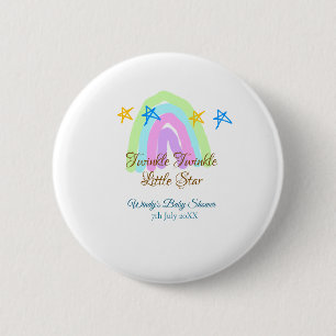 Macaron Rond 5 Cm Rétro arc-en-ciel scintille petit étoiles bébé sh