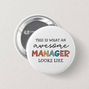 Macaron Rond 5 Cm Retro Awesome Manager Funny