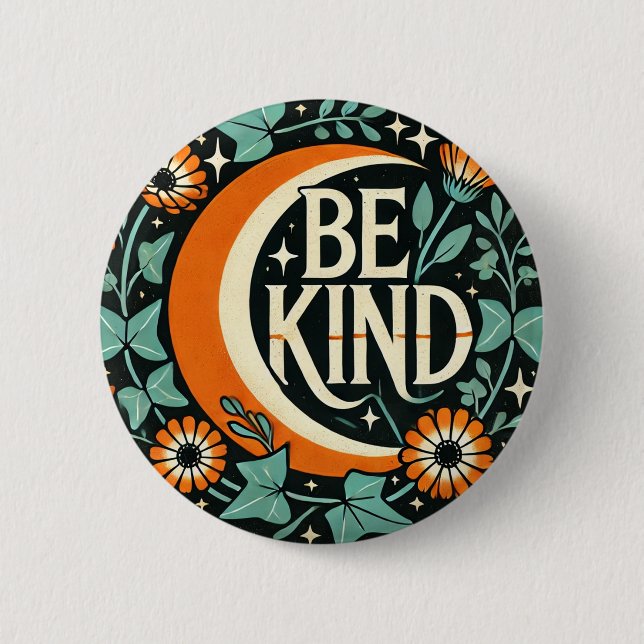 Macaron Rond 5 Cm Retro Be Kind (Devant)