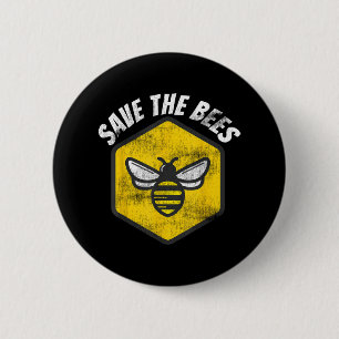 Macaron Rond 5 Cm Retro Beekeeper Honeybee Sensibilisation Sauvez le