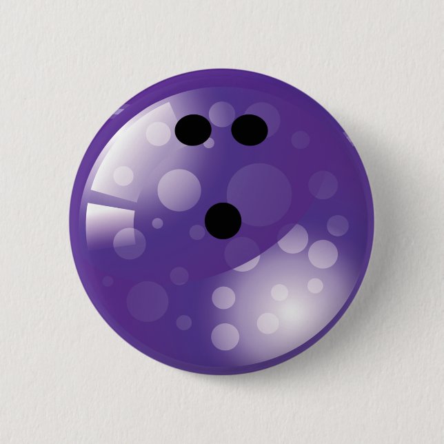 MACARON ROND 5 CM RÉTRO BOULE DE BOWLING POURPRE (Devant)