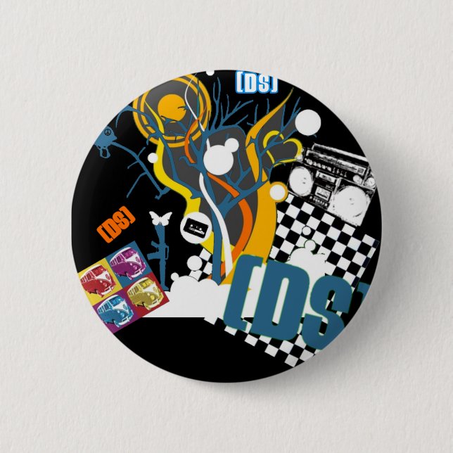 Macaron Rond 5 Cm Rétro bouton de DS (Devant)