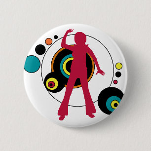 Macaron Rond 5 Cm Rétro bouton de fille de danse