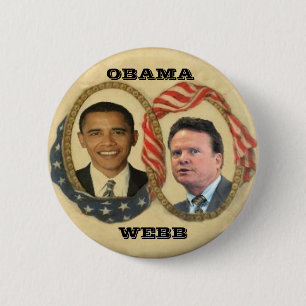 Macaron Rond 5 Cm Rétro bouton d'Obama/Webb