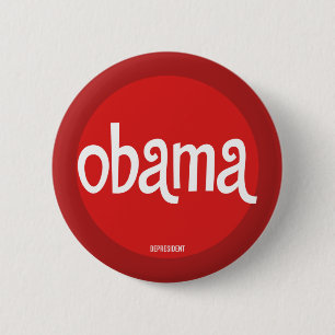 Macaron Rond 5 Cm Rétro bouton rouge d'Obama