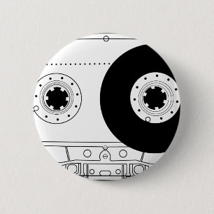 Macaron Rond 5 Cm rétro cassette vintage graphique de T-shirt de