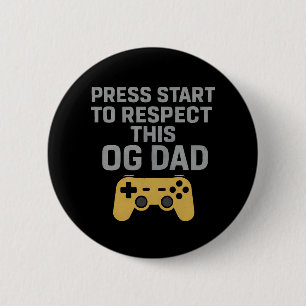 Macaron Rond 5 Cm Retro Gamer Papa Respecter Citation