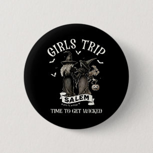 Macaron Rond 5 Cm Retro Girls Voyage Salem Temps Pour Obtenir Sorciè