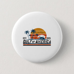 Macaron Rond 5 Cm Retro Golfe De Usa America Est 2025 Plage Été