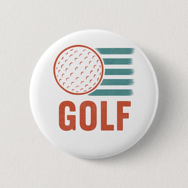 Macaron Rond 5 Cm Retro Grunge Golf (Devant)