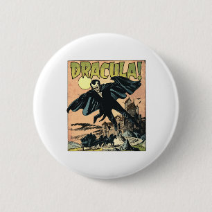 Macaron Rond 5 Cm Retro Horreur Monster Vampire Vintage Hallowe