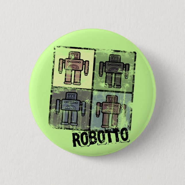 Macaron Rond 5 Cm rétro insigne de robotto (Devant)