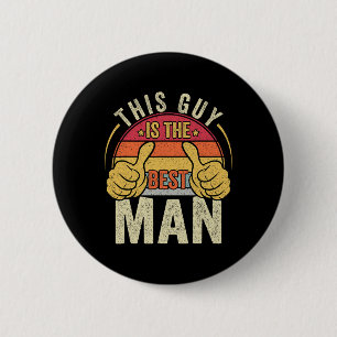Macaron Rond 5 Cm Retro Meilleur Homme Mariage Groomsmen Funny Bride