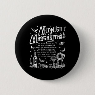 Macaron Rond 5 Cm Rétro Minuit Margaritas Funny Halloween magique