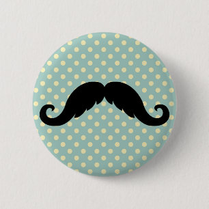 Macaron Rond 5 Cm Rétro moustache noire de moustache de guidon