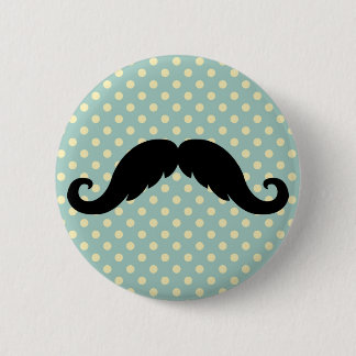 Macaron Rond 5 Cm Rétro moustache noire de moustache de guidon