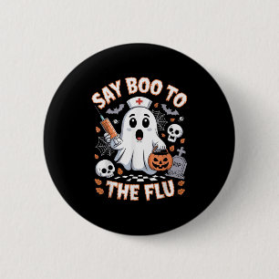 Macaron Rond 5 Cm Retro Nurse Ghost Halloween Vaccine Dit Boo À
