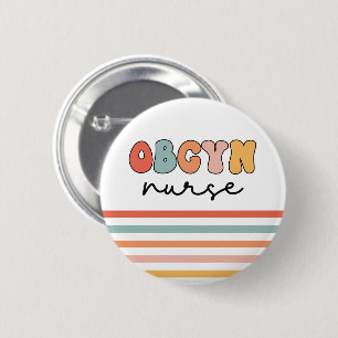Macaron Rond 5 Cm Retro OBGYN Nurse