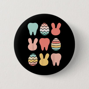 Macaron Rond 5 Cm Retro Pâques Dentiste Dental Istant Oral Hygiénist