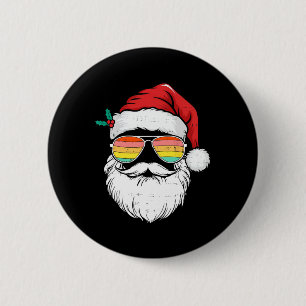 Macaron Rond 5 Cm Retro Père Noël Face Sungels Noël Noël Hommes Femm