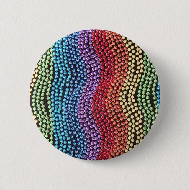Macaron Rond 5 Cm Rétro Pin de 1950/1960 perles de bruit (Devant)