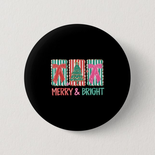 Macaron Rond 5 Cm Retro Preppy Merry And Bright Girly Coquette Chris (Devant)