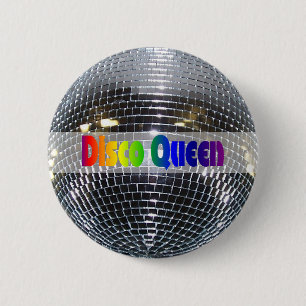 Macaron Rond 5 Cm Rétro reine argentée brillante de disco de boule