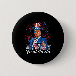 Macaron Rond 5 Cm Retro Rendre 4 juillet grand à nouveau patriotique