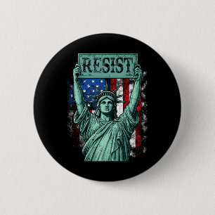 Macaron Rond 5 Cm Rétro Résiste Pas Mon Président Anti-trump