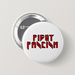 Macaron Rond 5 Cm Retro Rocker - Combattre le fascisme
