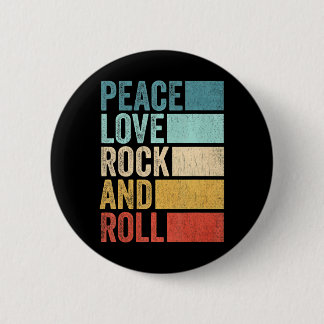 Macaron Rond 5 Cm Retro Rocknroll Music Peace Love Rock Et Roll