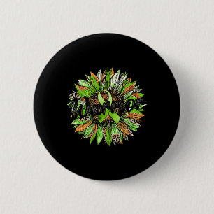 Macaron Rond 5 Cm Retro-ruban vert de tournesol Leopard