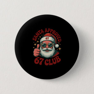 Macaron Rond 5 Cm Retro Santa Approuvé 67 - Clic Noël 67 Meme