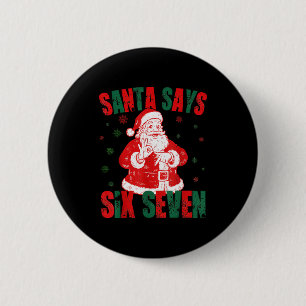 Macaron Rond 5 Cm Retro Santa dit Six Sept 67 Meme Noël