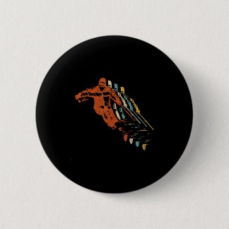 Macaron Rond 5 Cm Retro Ski Vintage 80s 90s Ski