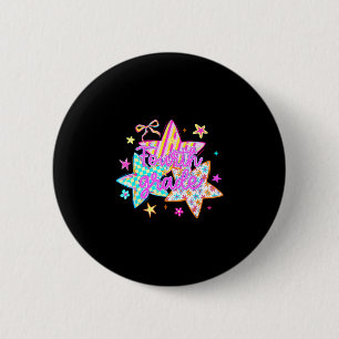 Macaron Rond 5 Cm Retro star quatrième année retour à l'école 4e ann