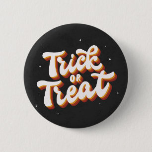 Macaron Rond 5 Cm Retro Trick ou Treat