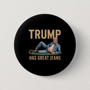 Macaron Rond 5 Cm Retro Trump a de super jeans mème drôle