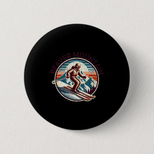 Macaron Rond 5 Cm Rétro vintage beaver mountain utah station de ski