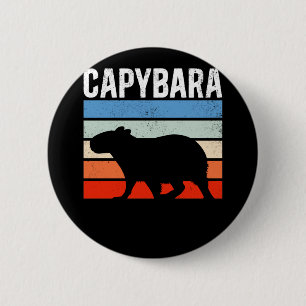 Macaron Rond 5 Cm Retro Vintage Capybara Cute Animal