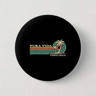 Macaron Rond 5 Cm Rétro Vintage Family Vacation Costa Rica Pura Vida