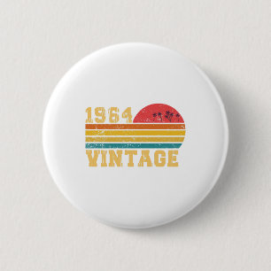 Macaron Rond 5 Cm Retro Vintage Sunset 1964 Anniversaire
