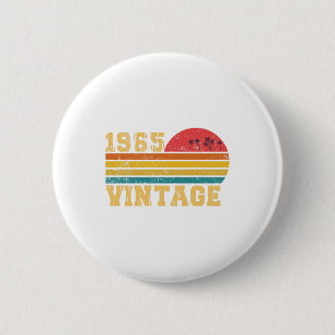 Macaron Rond 5 Cm Retro Vintage Sunset 1965 Anniversaire