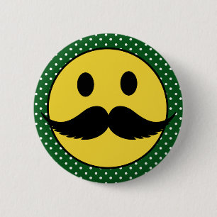 Macaron Rond 5 Cm Rétro visage drôle de moustache de moustache