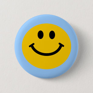 Macaron Rond 5 Cm Retro Yellow Happy Face